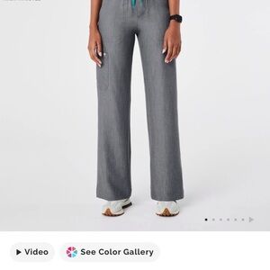 Figs Charcoal Wide-Leg Pants